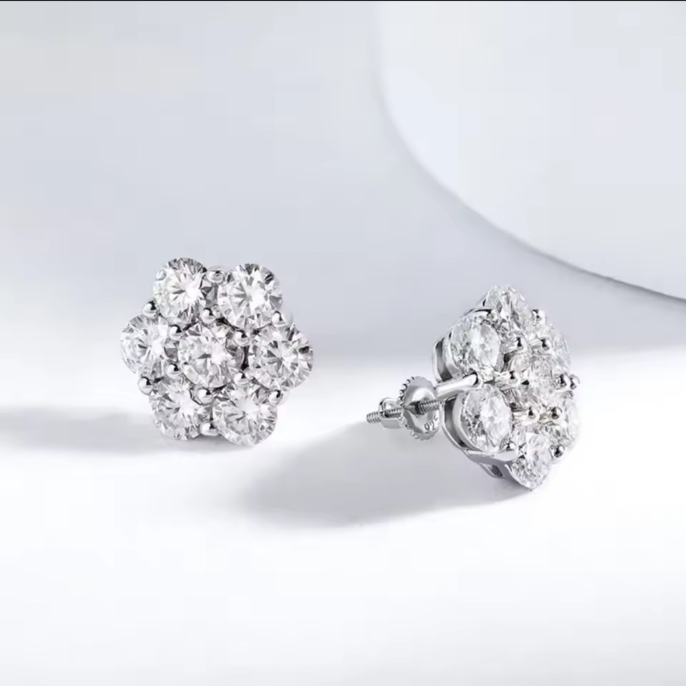 7ct total moissanite earrings 3.5ct each earring - Picture 3 of 10